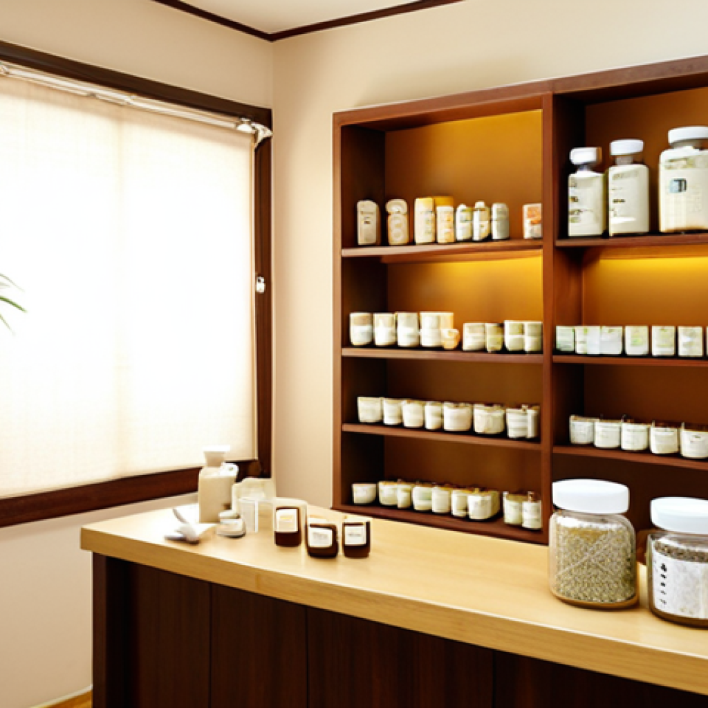 **Image Prompt:** "Cozy Korean Medicine Clinic interior. Focus on the warm lighting, traditional herbal medicine jars on shelves, and a friendly doctor offering acupuncture to a patient. The clinic should have a welcoming, personal atmosphere. Soft, natural color palette."
